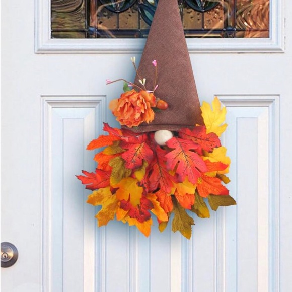 Autumn Maple Leaves Wreath For Front Door/Back Door Decoration - Picture 5 of 6